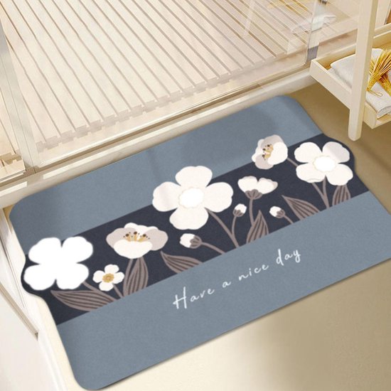 Unikorf Luxe Bloemen Badmat 50x80cm - Absorberend & Antislip