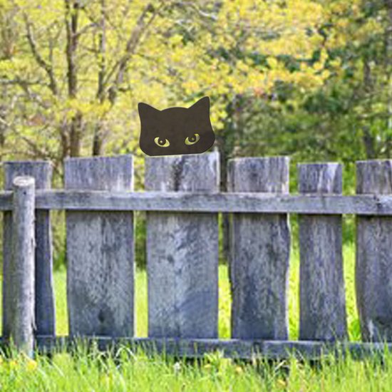 Katten decoraties set - Tuinbeelden dieren - Buiten versieren - Stevig staal - Set van 2 - Zwart – afbeelding 10
