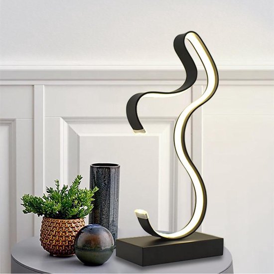 Bureaulamp - LED - Abstract Paard decoratief - heeft 3 verschillende wit licht standen - Zwart