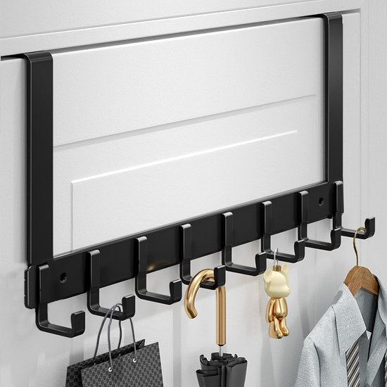 Premium Ruimte Deurkapstok met 6 Haken - Zwart