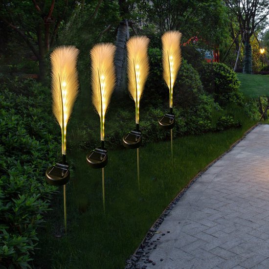 LED Zonne-energie Rieten Lamp - Decoratief Warm Licht