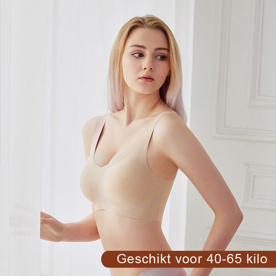 Beige Softstretch BH zonder Beugel - Voorgevormd M