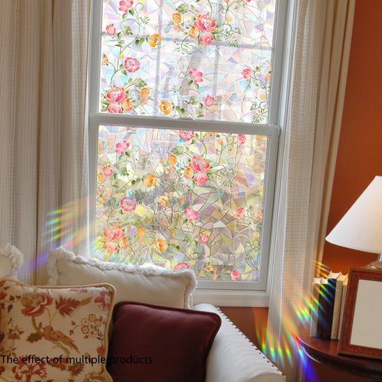 Statische Raamfolie PVC 40x100cm - Planten/Bloemen, Privacy