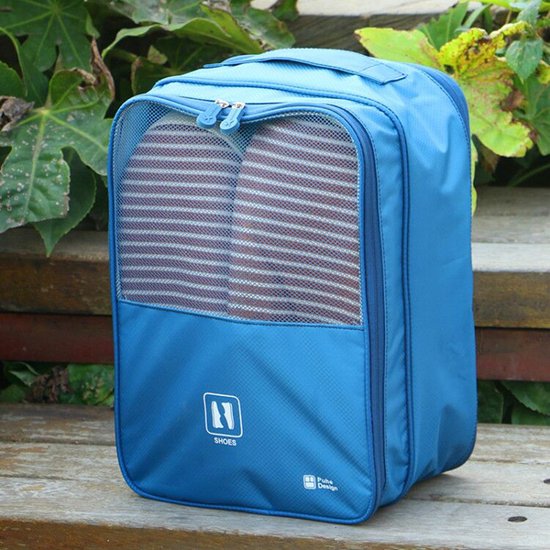 Extra groot schoenen opbergtas - multifunctionele - draagbare opslag - schoenentas -Geschikt tot schoenmaat 50-lichtblauw35 x 26 x 20cm