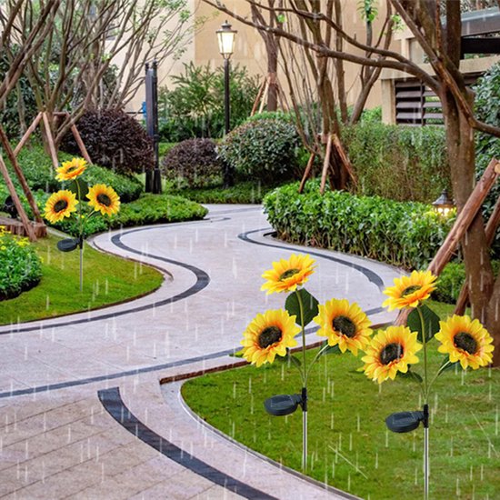 Solarlamp Zonnebloemen - LED met dag/nacht sensor