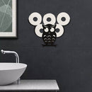 Metalen Wandmontage Opbergplank -Toiletrolhouder uilvormige -36x26x10CM-zwart