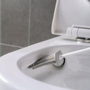 2 Stuks Antibacteriële Siliconen WC-borstel Set met Platte Brede en Ronde Borstelharen - Inclusief Borstelhouder - grijs