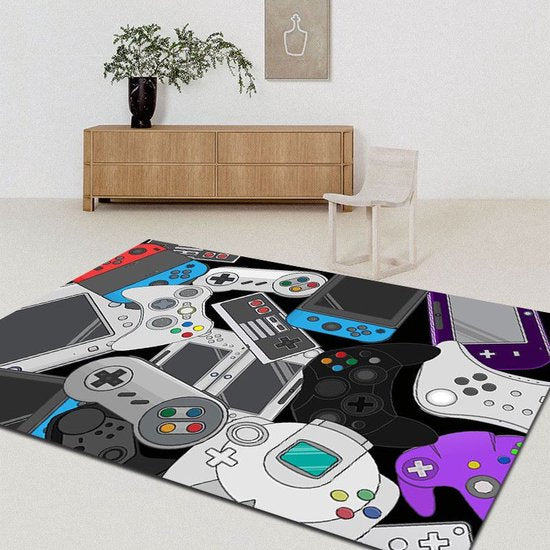Gaming Tapijt 100x150cm - Game Console Design - Ideaal voor de Gamekamer, Kinderkamer & Woonkamer