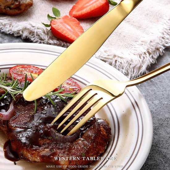 TDR 24-delige roestvrijstalen bestekset - 6 personen - goud