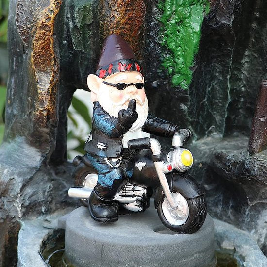 Grappige Tuinkabouter op Motor - 11x6.5x13CM