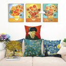 Kussensloop – Thema: van Gogh Amandelbloesem -Premium Katoen-Linnen, Kleurvast & Slijtvast, met Handige Rits -45x45cm