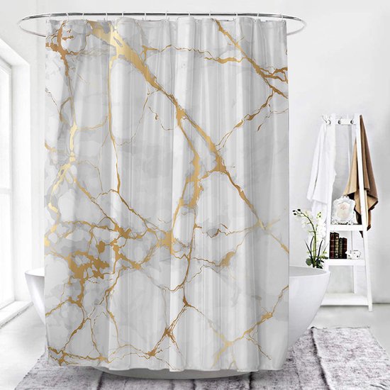 Waterdicht douchegordijn marmerpatroon - Luxe en Dik