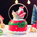 Magische Kerst Sneeuwbol met Muziek en Kleurrijke LED – Kerstman en Teddybeer – Warme Sfeer – Ø8 cm, Hoogte 14 cm