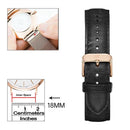 18mm Universele Italian lederen bandje/leather Strap Black/Rosegold-Quick Release - Past op Alle Merken met 18mm Aanzetmaat