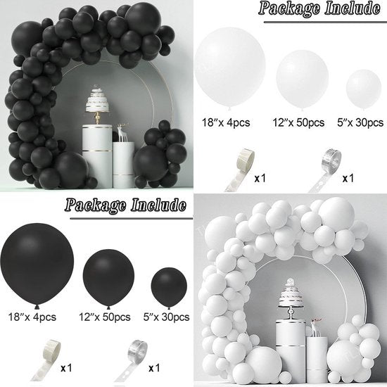 Unikorf 86-delige Macaron Ballonset Boog Matzwart