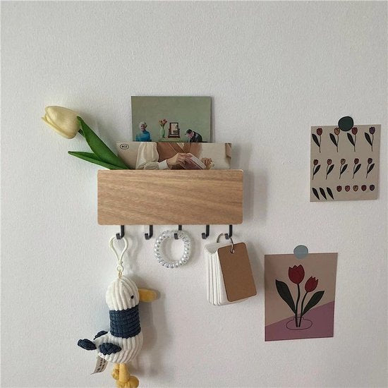 Sleutelrekje - Bamboo met donker hout - 19 x 3 x 7 cm