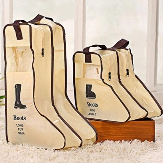 2 stuks Laarsjes opbergzak - Bescherming hoge dames laarzen - Boots Organizer - 29x24x47cm - Beige