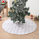Elegante Kerstboomrok - 122 cm - Wit met Kleurrijke Sneeuwvlokken en Luxe Afwerking-Een Feestelijke Toevoeging aan Je Kerstdecoratie