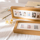 TDR-Fotolijst -Collagelijst voor 10 mini foto's - Fotomaat 3,5 x 5,4 cm -Houten frame - Lichtbruin