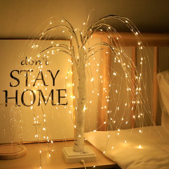 LED Wilgenboom Lamp 50cm - 7 Modi, USB & Batterij, Warm Wit