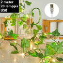 Xtraworks -led lichtsnoer tweekleurig esdoornblad werkt op USB - 2 meter 20 lampjes