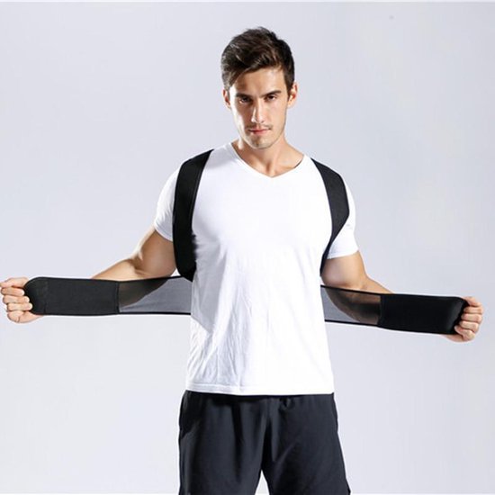 TDR - Houding Correctie Brace - Fysio - Postuur Corrector - Rug Band / Schouder Band - Brace voor rechte rug - Zwart - Maat M