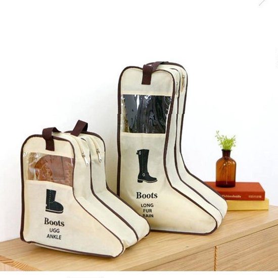 2 Laarsjes Opbergzak - Bescherming Dames Laarzen - Beige