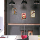 3-delige Vintage Wandbordenset - Bier, Koffie, Wijn
