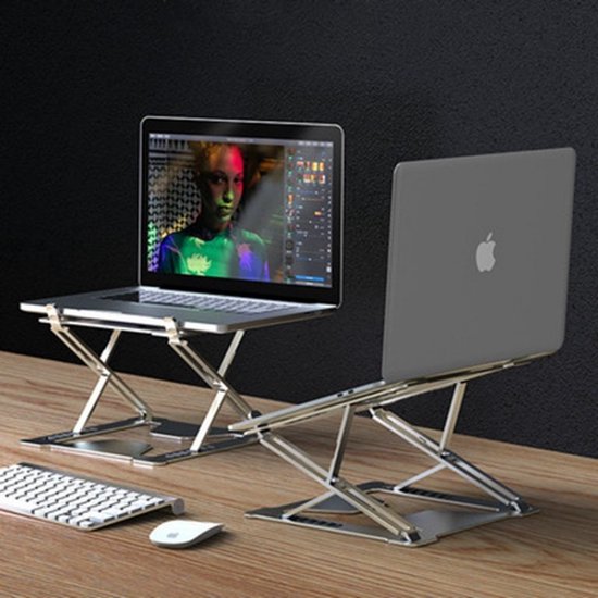 TDR - Draagbare opvouwbare laptop standaard van aluminiumlegering - grijs