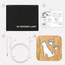Lamp - 19cm - Tafellamp - Lamp - LED en One touch control - Houten Tafellamp - Hond figuur
