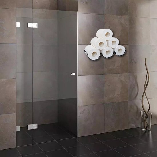 Merkloos golven toiletpapierhouder, zwart 35x11.5x7.5CM