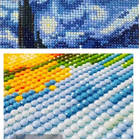 Van Gogh Sterrenhemel Diamond Painting 18x18cm met lijst