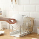 Verstelbaar RVS Pannenrek - Keukenorganizer - Wit