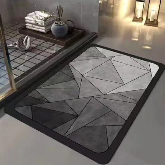 Antislip badmat 49.5×78.5 cm – waterabsorberend, donkergrijs
