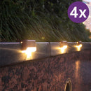 4 Stuks Tuinverlichting op zonne-energie - LED Buitenverlichting -IP65 waterdicht-nachtverlichting voor tuinhek en trap- zwart - warm licht (4 stuks in een doos)