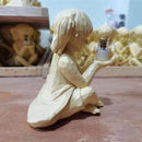 Creatieve hars tuinbeeld-Jongen en meisje standbeeld-decoratief tuinfiguur met glow in the dark poeder