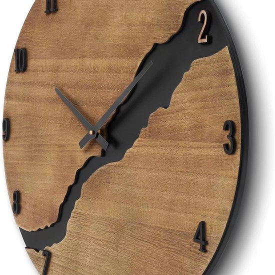 Creatieve, eenvoudige houten wandklok-30 cm diameter