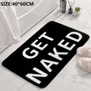 Luxe "GET NAKED" Badmat met Antislip- Zachte Pluche Comfort - Duurzaam en Absorberend 40*60CM-zwart
