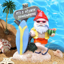 Grappige Relaxte Kabouter met Surfplank - Kleurrijke en Weer