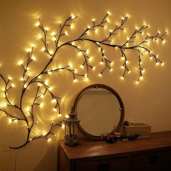 Prachtige LED Takkenrank Wandlamp -2meter lang 144 LED-lampen - Geschikt voor Binnen en Buiten - 8 – afbeelding 5