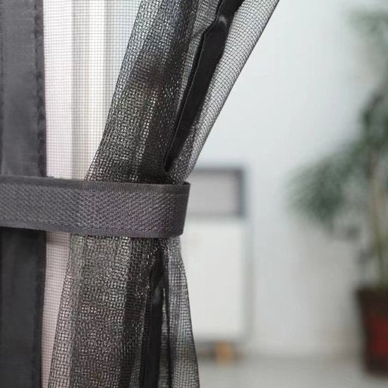 Magnetisch Anti-muggenhor Zomer Serie - Deurhor - Breed Klittenband - Duurzaam Glasvezel - Rookbestendig-100x210cm- Zwart