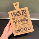 Kurken Pannenlap/Snijplank 'A Recipe Has No Soul' - 25,5 x 1