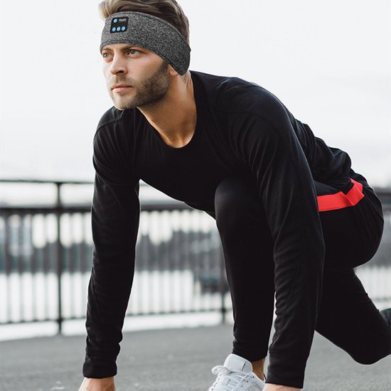 Merkloos Bluetooth 2-in-1 Hoofdband & Slaapmasker Grijs