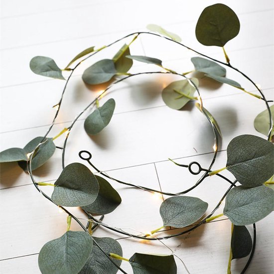 led lichtstring/lichtsnoer eucalyptusbladeren wijnstok licht 10meter 100 lampjes-wekt op batterij