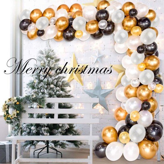 120 delige Ballonnenset -Ballonnenboog- Feest/ Party-Verjaardag-jubileum-Decoratie-zwart en goud
