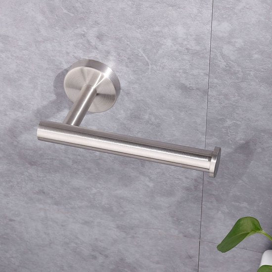 Luxe RVS toiletrolhouder - modern, zilver, incl. montage
