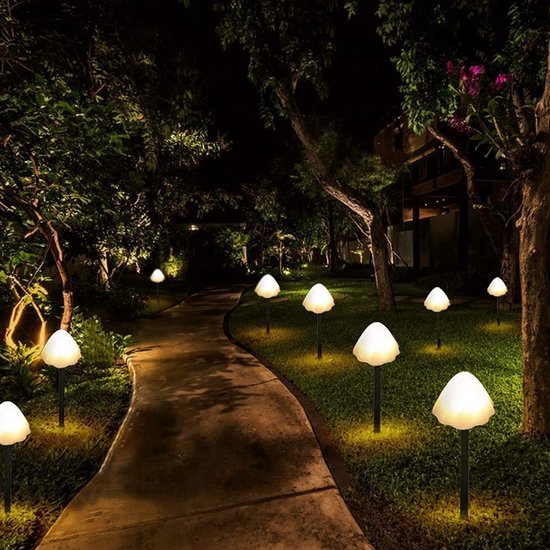 Waterdichte solar LED paddestoel lichtslinger 3.8m 12L Warm