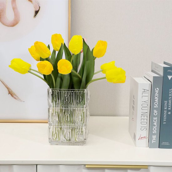 10stuks Prachtige kunst tulp-Realistische Uitstraling - Duurzaam en Onderhoudsvriendelijk- geel