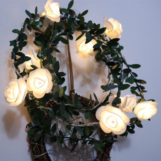 led lichtsnoer rose vine met warm wit licht 3 meter 20 lichtjes-werkt op batterij
