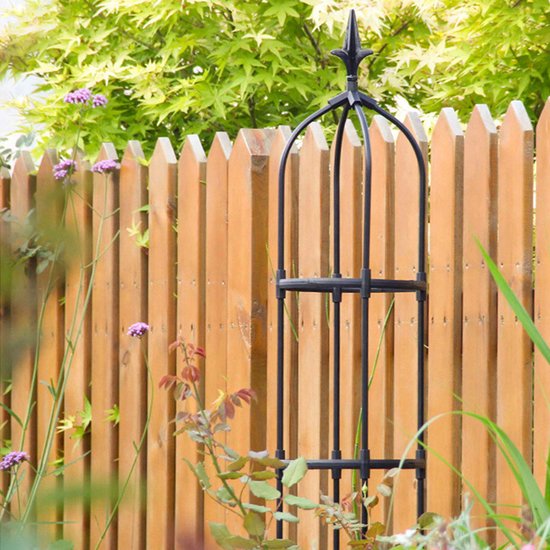 Zwarte Klimplantenrek Obelisk - Stijlvol en Duurzaam - Hoogte 110cm - Ondersteuning voor Prachtige Planten